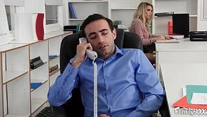 Natural Tits Carmen Caliente Gets Fucked In The Office By Her Stepbrother