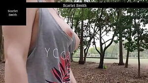 Walk without Panties and Mini Skirt in the Park