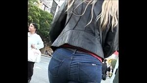 Candid Blonde Milf Tight Jeans pawg Bubble butt creepshot