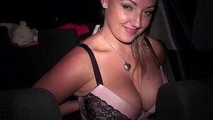 Busty pornostar Krystal Swift PUBLIC gangbang orgy with hung guys in cars