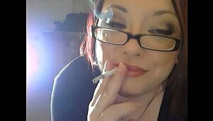 BBW Domme Tina Snua Chain Smoking 3 Vogue Slim Cigarettes With Nose Exhales & Dangling
